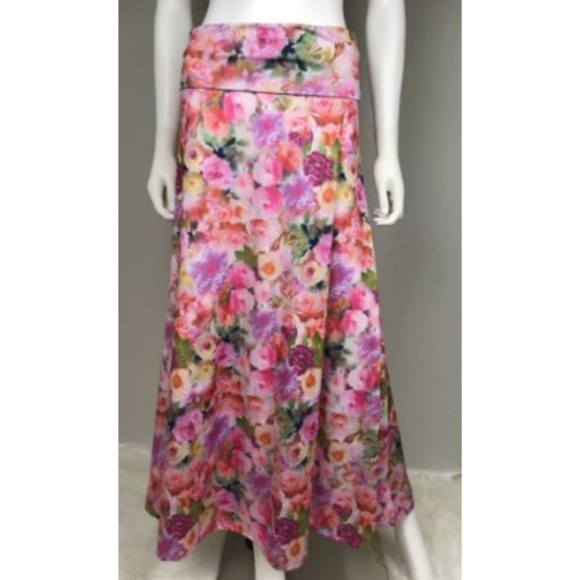 rose print maxi skirt